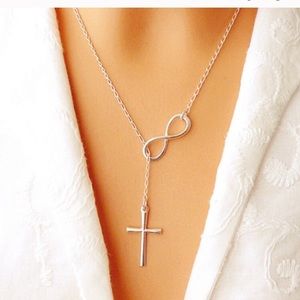 Cross Infinity necklace liver color